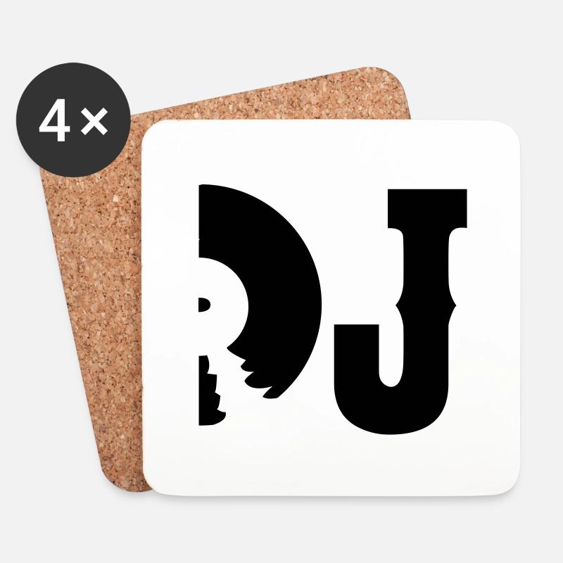 dj - Untersetzer (4er-Set) - Weiß