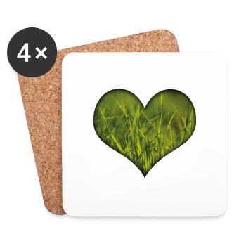 Ein Herz für die Natur! - Untersetzer (4er-Set) - Weiß - Vorne