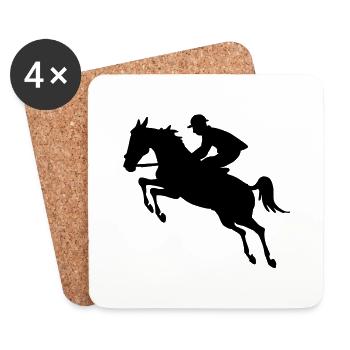 rider jumping - Coasters (set of 4) - white - Front