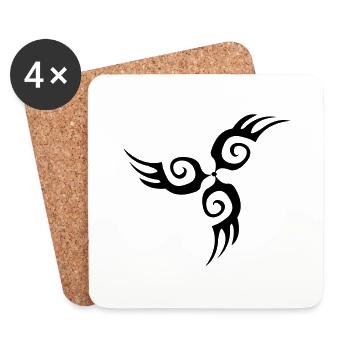 tribal - Dessous de verre (lot de 4) - blanc - Devant
