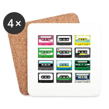 mix tape vintage - Coasters (set of 4) - white - Front