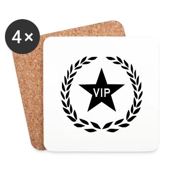 01 VIP Stern Lorbeerkranz Lorbeer - Untersetzer (4er-Set) - Weiß - Vorne