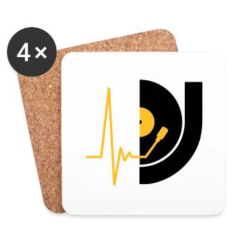 music_pulse_dj - Untersetzer (4er-Set) - Weiß - Vorne
