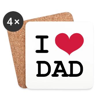 I Love Dad ! - Untersetzer (4er-Set) - Weiß - Vorne