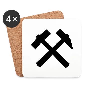 hammer_und_schlegel__f1 - Coasters (set of 4) - white - Front