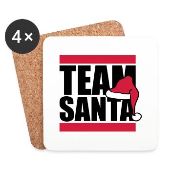 amis équipe équipe joyeux noël père noël n - Dessous de verre (lot de 4) - blanc - Devant