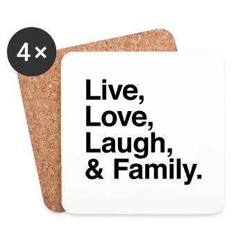 rire vivant d'amour et de la famille - Dessous de verre (lot de 4) - blanc - Devant