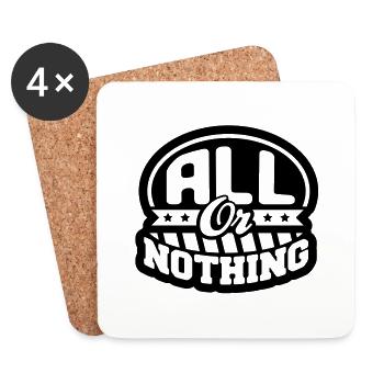 all_or_nothing_design_t1 - Coasters (set of 4) - white - Front