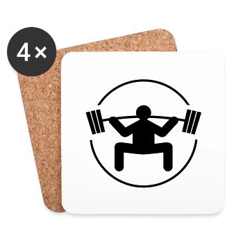 kniebeugen_bodybuilding__f1 - Coasters (set of 4) - white - Front