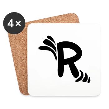 Letter R & Pattern - Coasters (set of 4) - white - Front