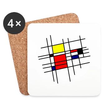 Mondrian inspiration - Coasters (set of 4) - white - Front
