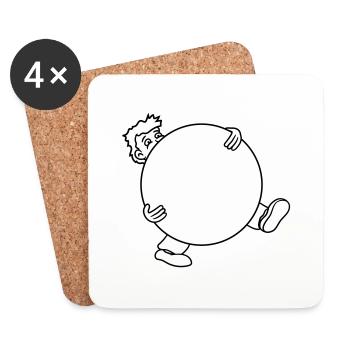 ball ball carry big heavy man figu - Coasters (set of 4) - white - Front