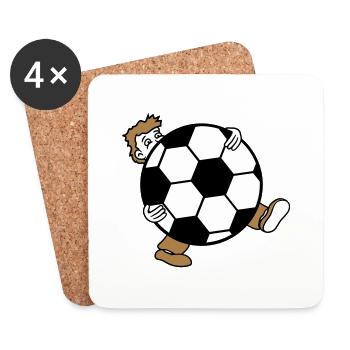 sport club de football énorme kicker but balle balle - Dessous de verre (lot de 4) - blanc - Devant