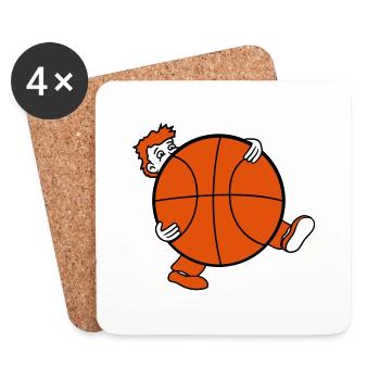 basketball sport club giant basket throw ball b - Coasters (set of 4) - white - Front