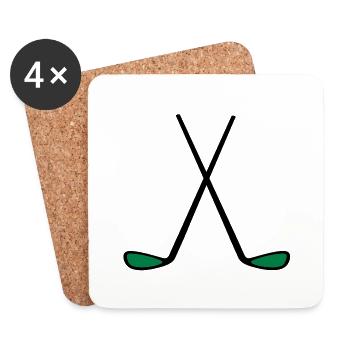 golfschläger - Untersetzer (4er-Set) - Weiß - Vorne