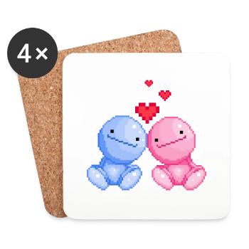 Nohohon in love with Valentine's Day - Coasters (set of 4) - white - Front