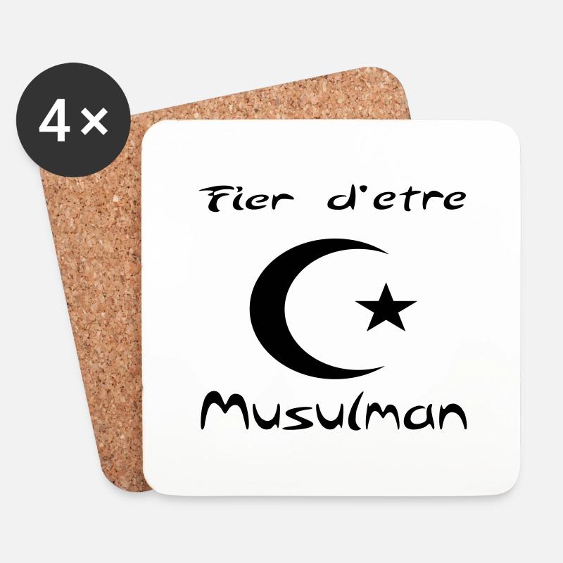 fier_musulman - Untersetzer (4er-Set) - Weiß