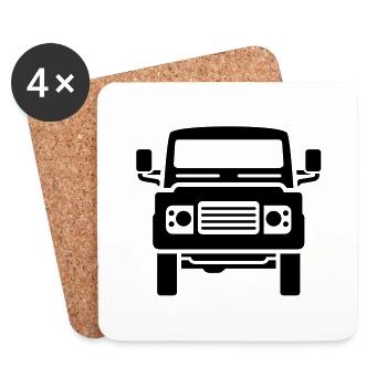 Landie Defender illustration - Autonaut.com - Coasters (set of 4) - white - Front