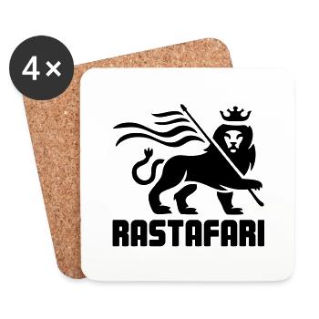 Reggae Rastafari Löwe - Untersetzer (4er-Set) - Weiß - Vorne