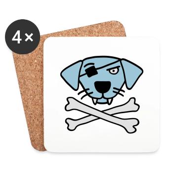 pirate_dog_042013_a_3c - Dessous de verre (lot de 4) - blanc - Devant
