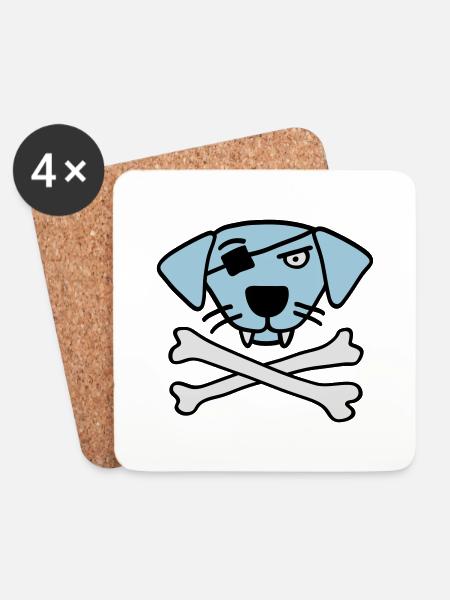 pirate_dog_042013_a_3c - Coasters (set of 4) - white