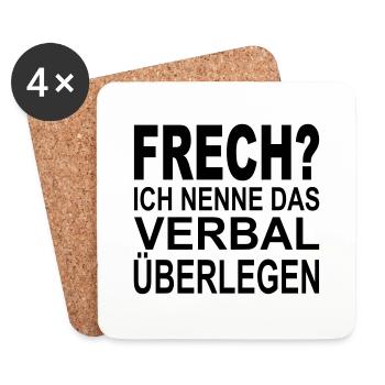 frech? ich nenne das verbal überlegen - Untersetzer (4er-Set) - Weiß - Vorne