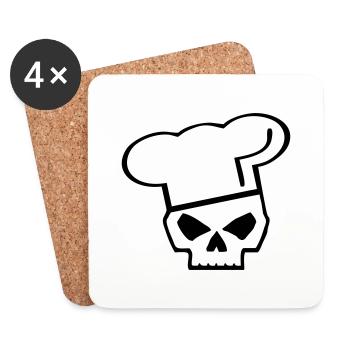 killer chef - Dessous de verre (lot de 4) - blanc - Devant
