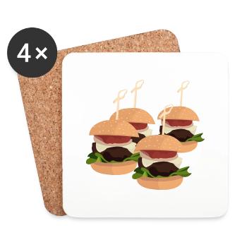 Burger - Dessous de verre (lot de 4) - blanc - Devant