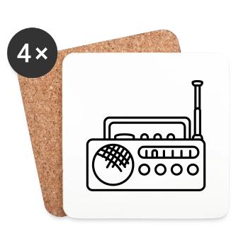 Radio - Coasters (set of 4) - white - Front