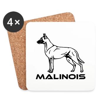 519 Malinois - Coasters (set of 4) - white - Front