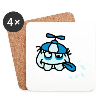 Funny Crazy Stupid Face - Coasters (set of 4) - white - Front
