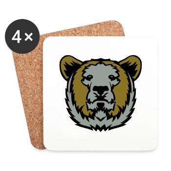 teddy bears wild animal cartoon drawing - Coasters (set of 4) - white - Front
