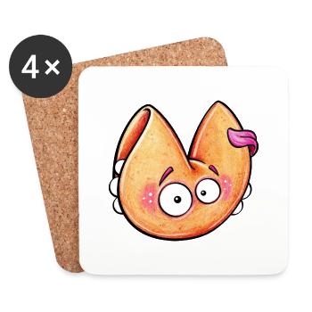 fortune cookie monster with tongue - Untersetzer (4er-Set) - Weiß - Vorne