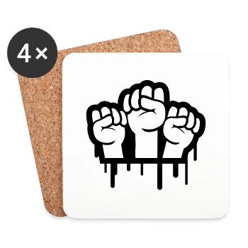 Revolution Graffiti - Untersetzer (4er-Set) - Weiß - Vorne