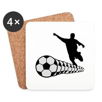 Soccer players soccer 2c - Coasters (set of 4) - white - Front