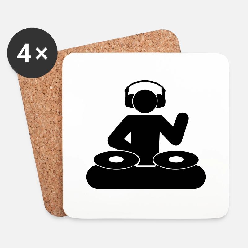 dj - Untersetzer (4er-Set) - Weiß