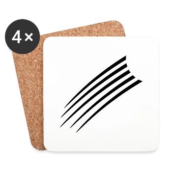 Cool Lines Pattern - Coasters (set of 4) - white - Front