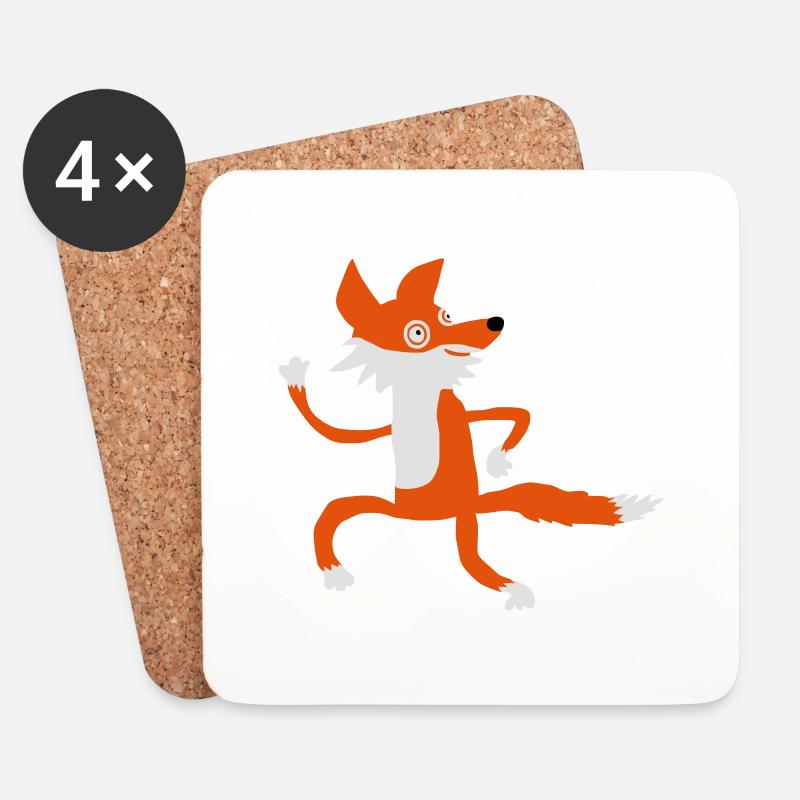Fuchs - Untersetzer (4er-Set) - Weiß