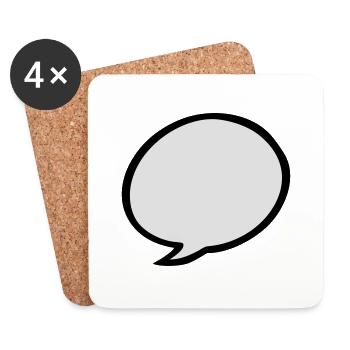speech bubble - Coasters (set of 4) - white - Front