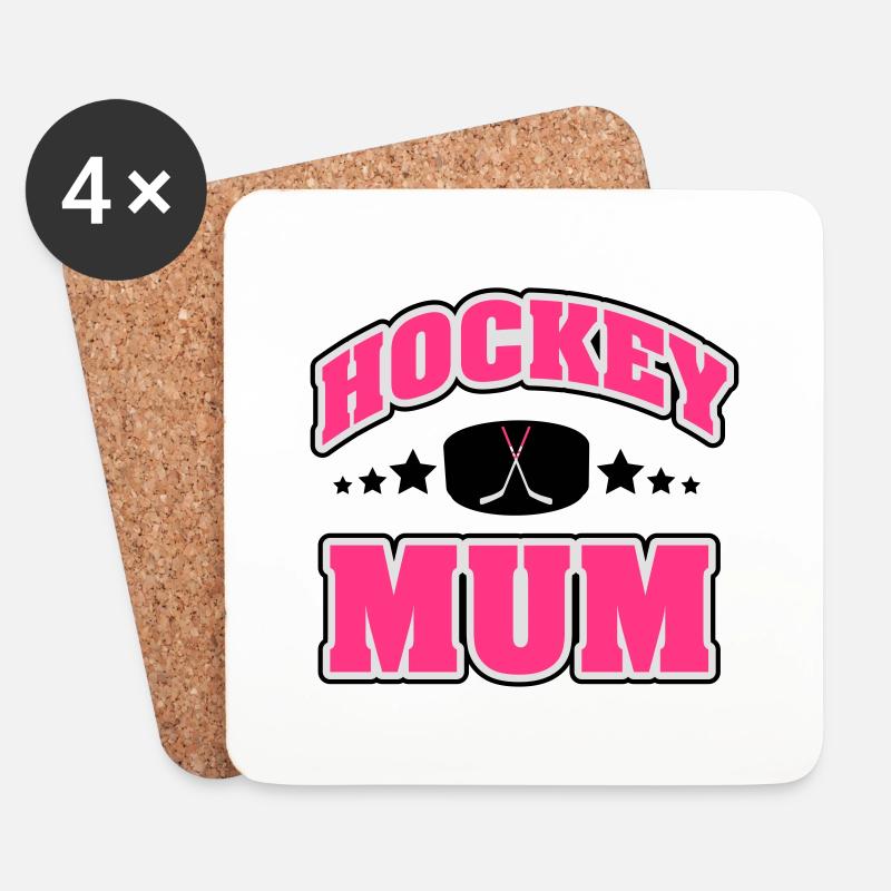 Hockey Mum - Untersetzer (4er-Set) - Weiß