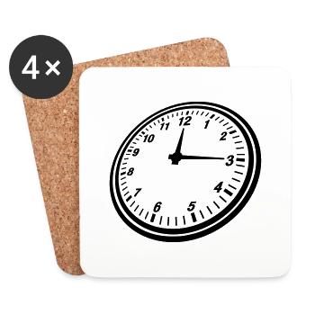 clock_design_yu1 - Coasters (set of 4) - white - Front