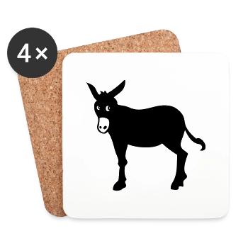 Catalan donkey, symbol of Catalonia Barcelona - Coasters (set of 4) - white - Front