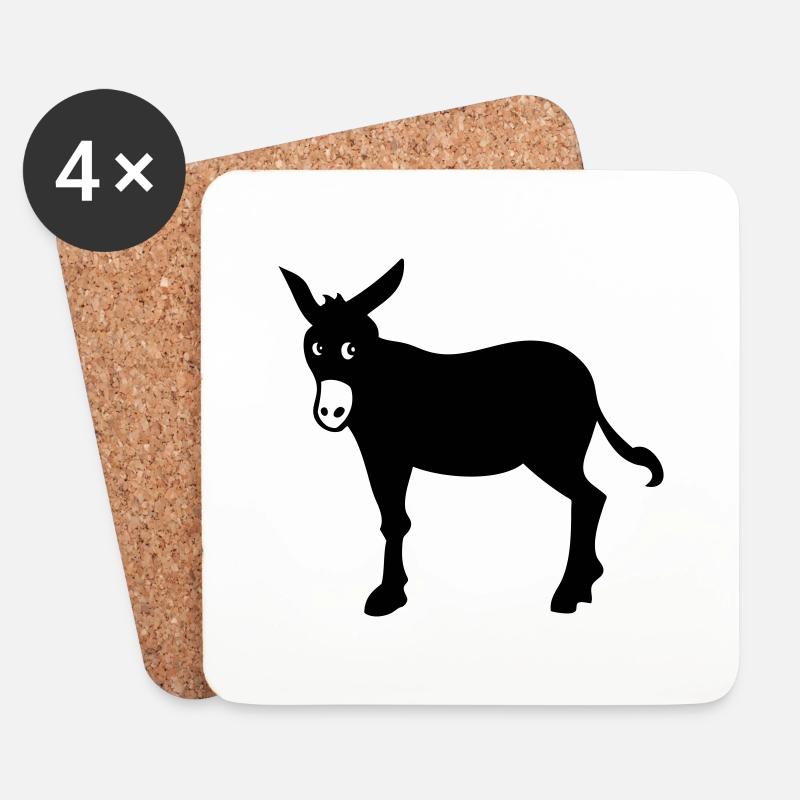 Katalanischer Esel, Symbol von Katalonien Barcelon - Untersetzer (4er-Set) - Weiß