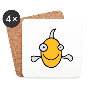Funny Fish - Dessous de verre (lot de 4) - blanc - Devant
