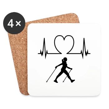 Nordic walking - Untersetzer (4er-Set) - Weiß - Vorne