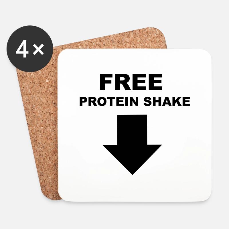 Protein Shake - Dessous de verre (lot de 4) - blanc