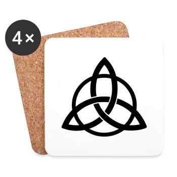 triquetra entrelacée symbole Néopaganisme celte - Dessous de verre (lot de 4) - blanc - Devant
