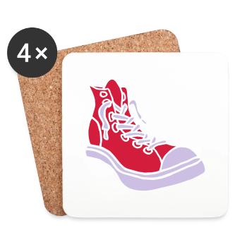 Street Sneaker Basketball Shoes Boots Alternative - Coasters (set of 4) - white - Front