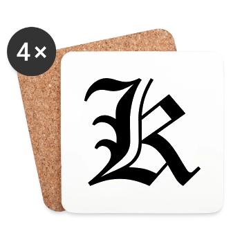 Gothic Letter K_V10 - Coasters (set of 4) - white - Front