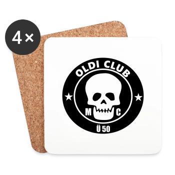 funny sayings, cool, skull, over 50 - Coasters (set of 4) - white - Front
